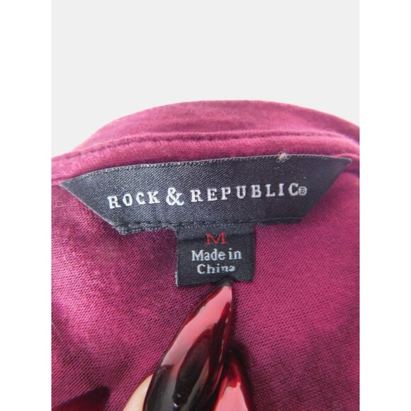 Rock & Republic Tie Dye Studded Cold Shoulder Tee M - Picture 10 of 11